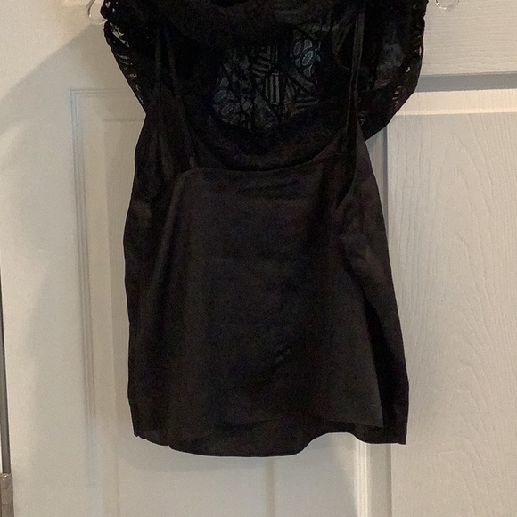 Ruffled sleeve sheer lace top with silky camisole from FRAME - Picture 9 of 16